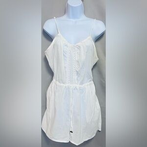 ASOS  Womens Romper‎ Swimsuit Cover Up Draw Waist White Sz 12